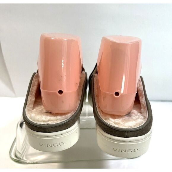 Vince Mule Sneakers Shoes Green Suede Shearling Fur Lined Garvey - Picture 4 of 16